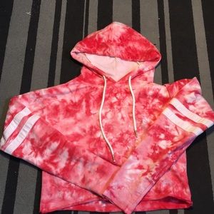 Cropped tye dye hoodie 100% cotton